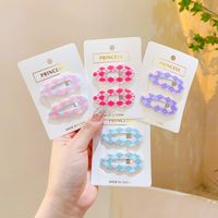 Classic Style Color Block Plastic Printing Hair Clip main image 1