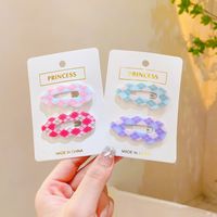 Classic Style Color Block Plastic Printing Hair Clip main image 2