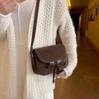 Women's Flannel Solid Color Elegant Vacation Sewing Thread Square Magnetic Buckle Shoulder Bag Square Bag sku image 2
