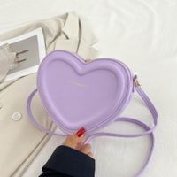 Women's All Seasons Pu Leather Solid Color Streetwear Heart-shaped Zipper Shoulder Bag sku image 7