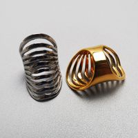 Retro Solid Color Stainless Steel Plating Gold Plated Rings main image 1