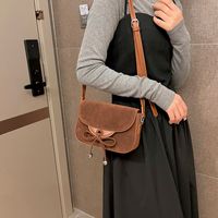 Women's Flannel Solid Color Elegant Vacation Sewing Thread Square Magnetic Buckle Shoulder Bag Square Bag main image 6