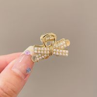 Simple Style Leaves Alloy Inlay Pearl Zircon Hair Claws sku image 8