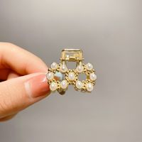 Simple Style Bow Knot Alloy Inlay Pearl Zircon Hair Claws sku image 5