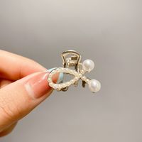 Simple Style Bow Knot Alloy Inlay Pearl Zircon Hair Claws sku image 25