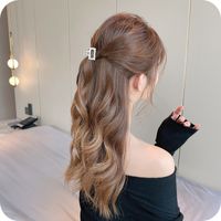 Style Simple Feuilles Alliage Incruster Perle Zircon Griffes De Cheveux main image 5