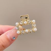 Simple Style Bow Knot Alloy Inlay Pearl Zircon Hair Claws sku image 9