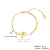 Casual Simple Style Snake Stainless Steel Titanium Steel Plating Inlay Zircon Gold Plated Bracelets sku image 2