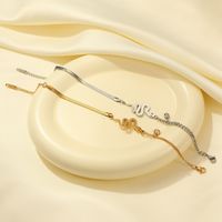 Casual Simple Style Snake Stainless Steel Titanium Steel Plating Inlay Zircon Gold Plated Bracelets main image 3