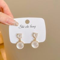 1 Pair Simple Style Flower Inlay Imitation Pearl Alloy Rhinestones Drop Earrings sku image 245