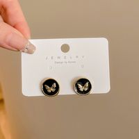 1 Pair Simple Style Flower Inlay Imitation Pearl Alloy Rhinestones Drop Earrings sku image 231