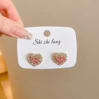 1 Pair Simple Style Flower Inlay Imitation Pearl Alloy Rhinestones Drop Earrings sku image 260