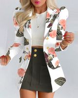Women's Long Sleeve Blazers Streetwear Flower main image 5