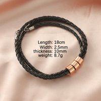 Stainless Steel Leather Rope Vintage Style Plating Color Block None Bracelets sku image 5