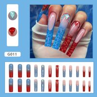 French Style Color Block Plastic Nail Patches 1 Piece sku image 1
