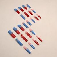 French Style Color Block Plastic Nail Patches 1 Piece main image 2
