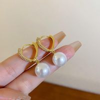 1 Pair Sweet Flower Plating Imitation Pearl Drop Earrings sku image 37