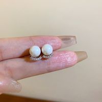 1 Pair Sweet Flower Plating Imitation Pearl Drop Earrings sku image 10