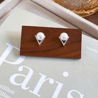 1 Pair Simple Style Solid Color Plating Inlay Alloy Zircon White Gold Plated Ear Studs main image 5
