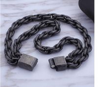 Punk Solid Color Titanium Steel Plating Chain Men's Bracelets sku image 1