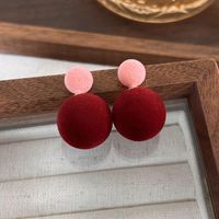 1 Pair Vintage Style Round Plating Resin White Gold Plated Ear Studs sku image 2