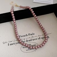 Französische Art Runden Perle Überzug Frau Halskette sku image 6