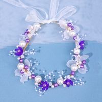 Retro Fashion Flower Alloy Inlay Artificial Crystal Artificial Pearl Hair Band sku image 4