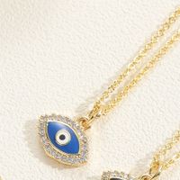 Vintage Style Simple Style Devil's Eye Copper Plating Inlay Zircon 14k Gold Plated White Gold Plated Pendant Necklace sku image 7