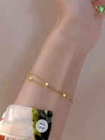 Glam Solid Color Solid Color Stainless Steel 18K Gold Plated Bracelets In Bulk main image 3