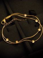 Glam Solid Color Solid Color Stainless Steel 18K Gold Plated Bracelets In Bulk main image 4