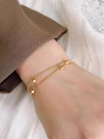 Glam Solid Color Solid Color Stainless Steel 18K Gold Plated Bracelets In Bulk main image 7