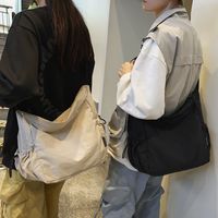 Unisex Nylon Solid Color Elegant Vacation Sewing Thread Square Zipper Shoulder Bag Messenger Bag main image 7