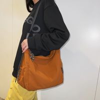 Unisex Nylon Solid Color Elegant Vacation Sewing Thread Square Zipper Shoulder Bag Messenger Bag sku image 2