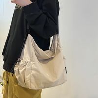 Unisex Nylon Solid Color Elegant Vacation Sewing Thread Square Zipper Shoulder Bag Messenger Bag sku image 3