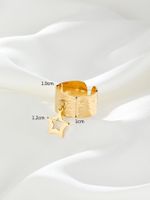 304 Stainless Steel 14K Gold Plated Simple Style Plating Star Charm Rings main image 8