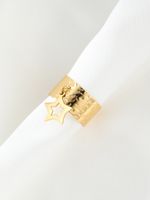 304 Stainless Steel 14K Gold Plated Simple Style Plating Star Charm Rings main image 7