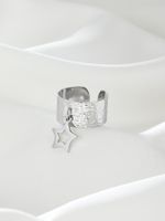 304 Stainless Steel 14K Gold Plated Simple Style Plating Star Charm Rings main image 5