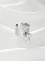 304 Stainless Steel 14K Gold Plated Simple Style Plating Star Charm Rings main image 4