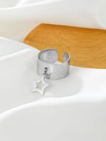 304 Stainless Steel 14K Gold Plated Simple Style Plating Star Charm Rings main image 2