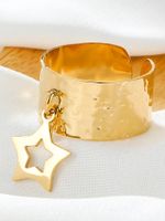 304 Stainless Steel 14K Gold Plated Simple Style Plating Star Charm Rings sku image 1