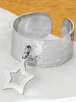 304 Stainless Steel 14K Gold Plated Simple Style Plating Star Charm Rings sku image 2