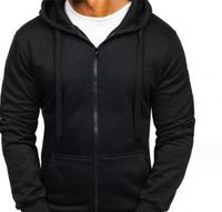 Hoodies Pour Hommes Manche Longue Décontractée Couleur Unie main image 1