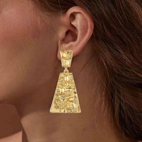 1 Pair Simple Style Solid Color Plating Alloy Gold Plated Drop Earrings main image 1