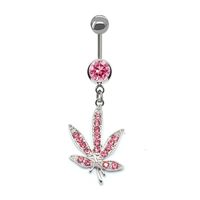 Elegant Sunflower Maple Leaf Stainless Steel Alloy Copper Epoxy Inlay Rhinestones White Gold Plated Gold Plated Belly Ring sku image 6