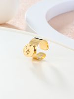 304 Stainless Steel 14K Gold Plated Simple Style Classic Style Plating Star Charm Rings main image 9