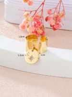 304 Stainless Steel 14K Gold Plated Simple Style Classic Style Plating Star Charm Rings main image 7