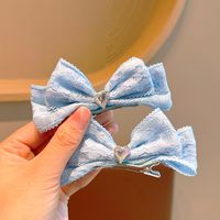 Cute Sweet Bow Knot Cloth Hair Clip sku image 1