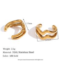 1 Pair Vintage Style Simple Style Classic Style Solid Color Plating Stainless Steel 18k Gold Plated Ear Studs main image 5