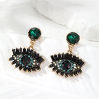 1 Pair Classical Vintage Style Exaggerated Devil's Eye Plating Inlay Alloy Pearl Zircon Drop Earrings sku image 2