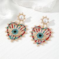 1 Pair Classical Vintage Style Exaggerated Devil's Eye Plating Inlay Alloy Pearl Zircon Drop Earrings sku image 9